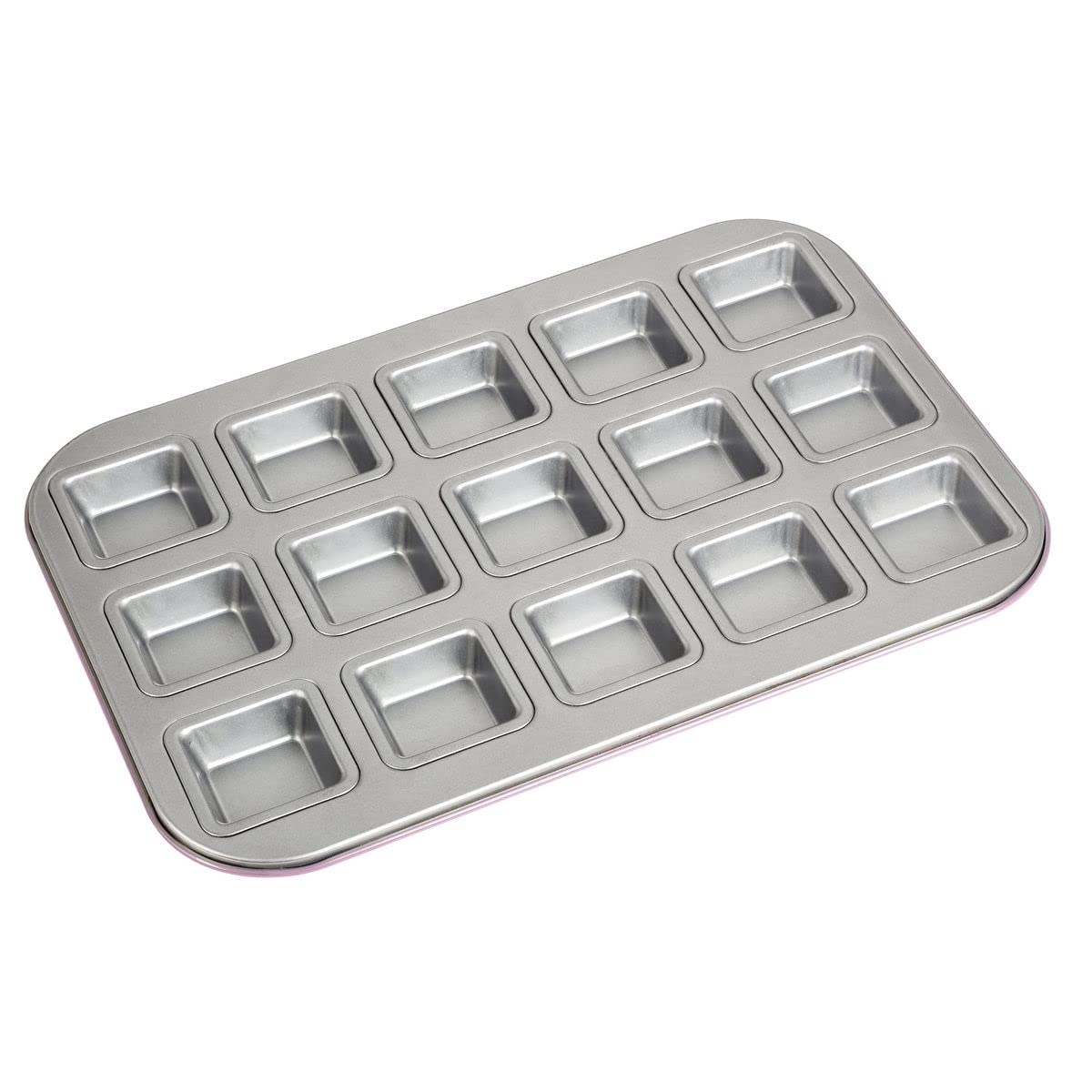 Zenker Creative Studio Snack Baking Tray, Pastry Tray, Baking Tray with Non-Stick Coating for 15 Snacks, Creative Baking (Colour: Pink, Silver), Quantity: 1 Piece
