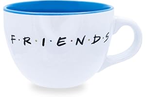 Silver Buffalo Friends Doodle Logo Soup Ceramic Mug, 1 Count (Pack of 1), white, 24 fluid ounce