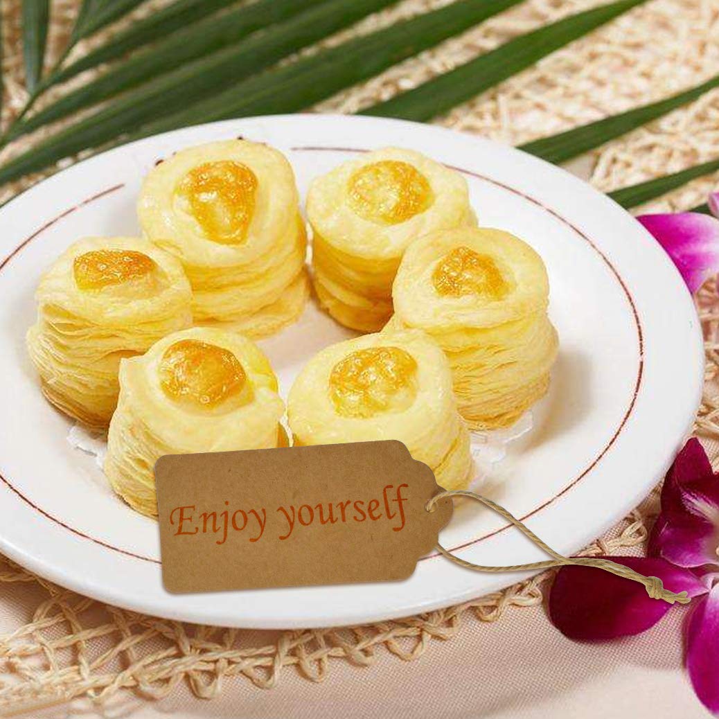 200 Pcs Gift Tags Kraft Paper Tag Brown Gift Kraft Tag DIY Tags Rectangle Craft Hang Tags Price Tags White Favor Name Tags Card with Heart +2pcs 100 Feet Natural Jute