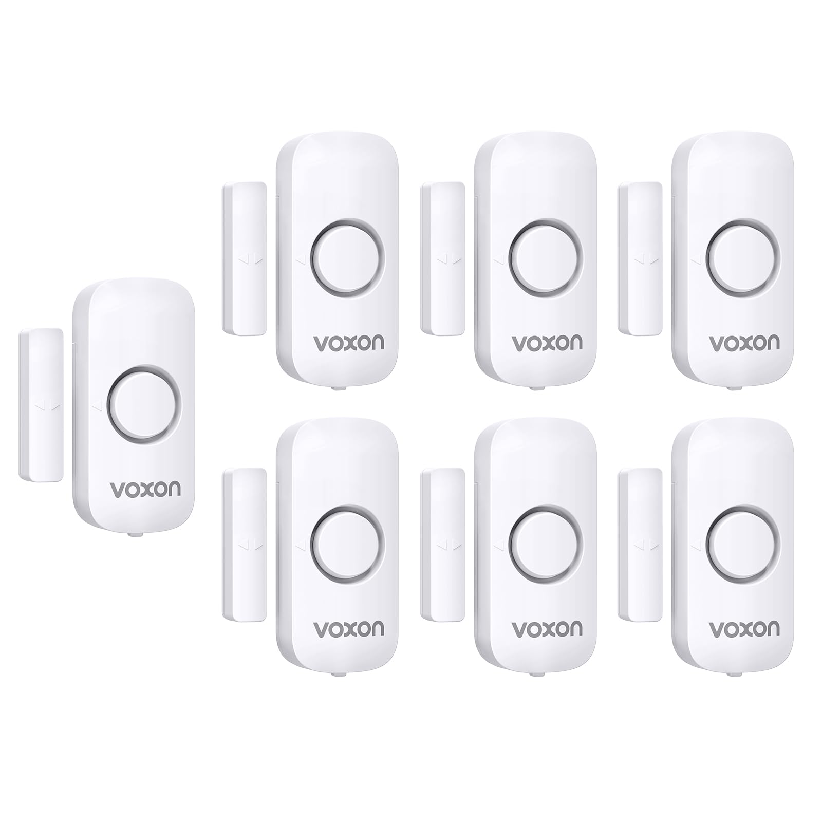 VOXON Wireless Door and Window Alarm Sensor 7 Pack 2 Modes Magnetic Window Door Burglar Alarm with 100dB Loud for Kids Safety Home Shop Security