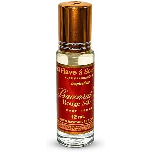Have a Scent Baccarat Rouge Pure Fragrance, Oil Based Perfume, Roll On, 12 mL (1 or 2 pack)