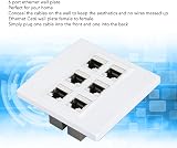 6 Port Cat 6 Ethernet Wall Plate Female to Female Detachable Jacks for Home Work view 2