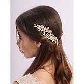 Teyglen Rhinestone Hair Clips Sparkly Zircon Crystal Hair Barrette for Women Bridal Hair Clips Wedding Hair Accessories Hair Piece for Women (Gold)