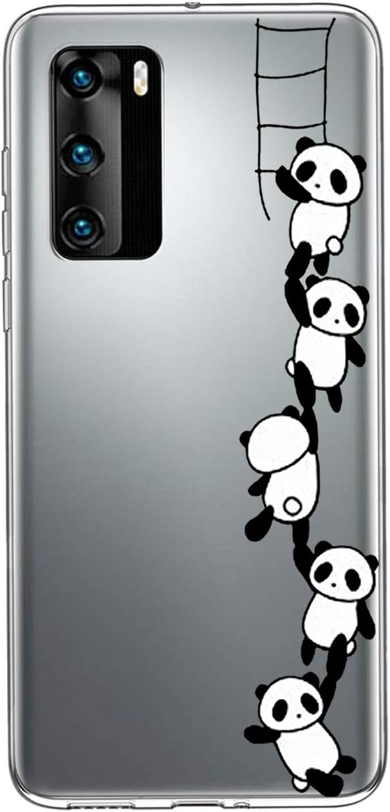 Wouier Compatible with Huawei P40 Pro Case Clear Silicone Case Cover, P40 Pro Phone Case Transparent Cute with Flower Design, P40 Pro Case Slim 360 Bumper Shockproof Protective Shell