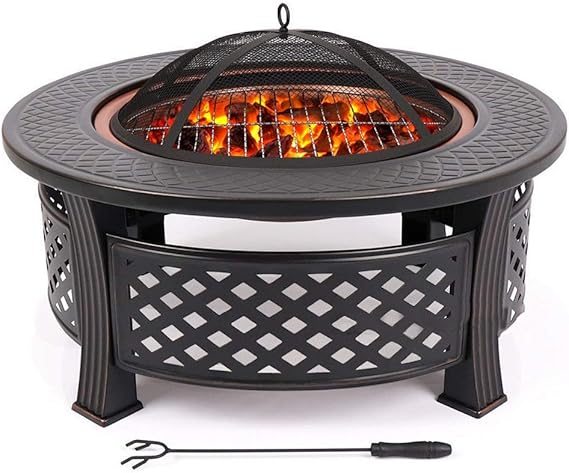 Fogón al aire libre - 31 pulgadas gran hoguera de leña Patio y patio