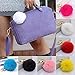 ROOMZOOM New Style Rabbit Fur Ball PomPom Cell Phone Car Keychain Pendant Bag Key Ring Violet color