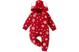 AMAWMW Newborn Baby Girl Winter Outfit Hooded Jumpsuit Infant One Piece Romper Baby Warm Snowsuit Clothes Gifts Set