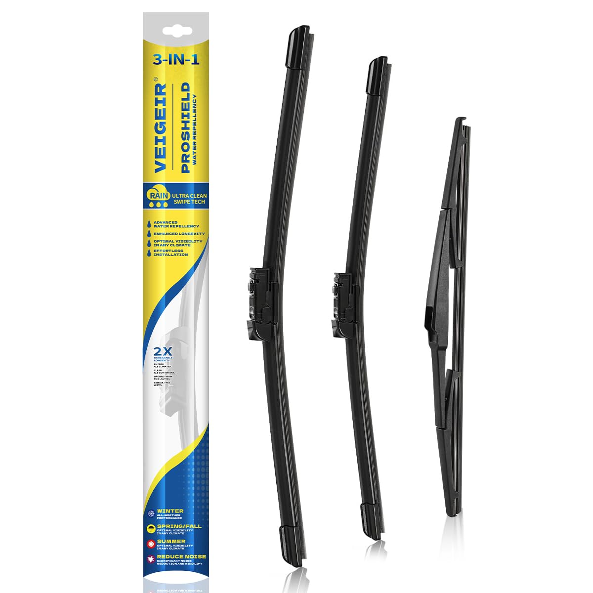 Photo 1 of 3 Pack Windshield Wiper Blades Compatible With 2015 2016 2017 Lexus NX200t / 2018 2019 2021 NX300 / 2015-2021 NX300h Front Rear Wipers Blade Set for My Car - 26" 16" 12"