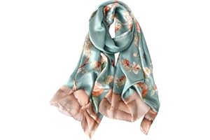 STORY OF SHANGHAI Women's 100% Mulberry Silk Scarf Luxury Ladies Silk Scarves Sunscreen Shawls Wraps For Hair