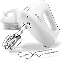 Hand Mixer Electric DEKOPRO 5-Speed Hand Mixer with 4 Attachments & Storage Case Kitchen Hand Mixer with Turbo for…