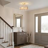 ANWIO Gold Lampshade Light Shade E27 Crystal Ceiling Chandelier 36.5CM view 2