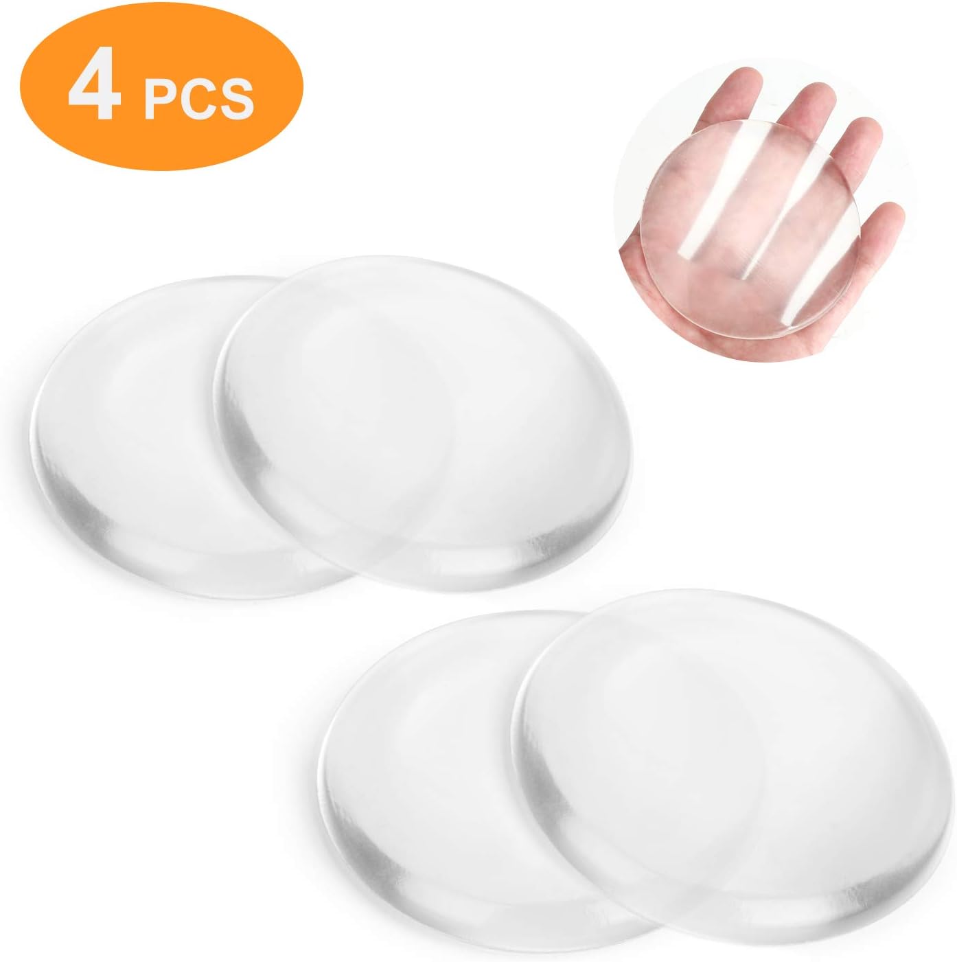 Door Stopper Wall Protector 4 Pcs Clear Door Knob Wall Shield, 3.54" Soft Self Adhesive Rubber Door Bumpers Reusable Washable Headboard Stoppers, Door Stops Guard for Door Handle, Refrigerator Door: Home Improvement