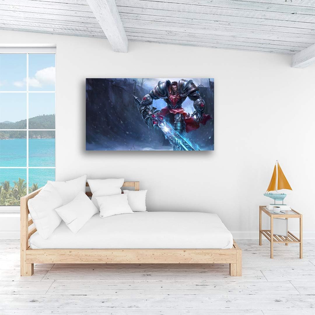 LOL Peel and Stick Wallpaper Wallpaper for bedroom-47 x31 in-Printed Wall Art Poster for Home Office Decorations Stick Wallpaper for League Legends (dreadknight Garen)
