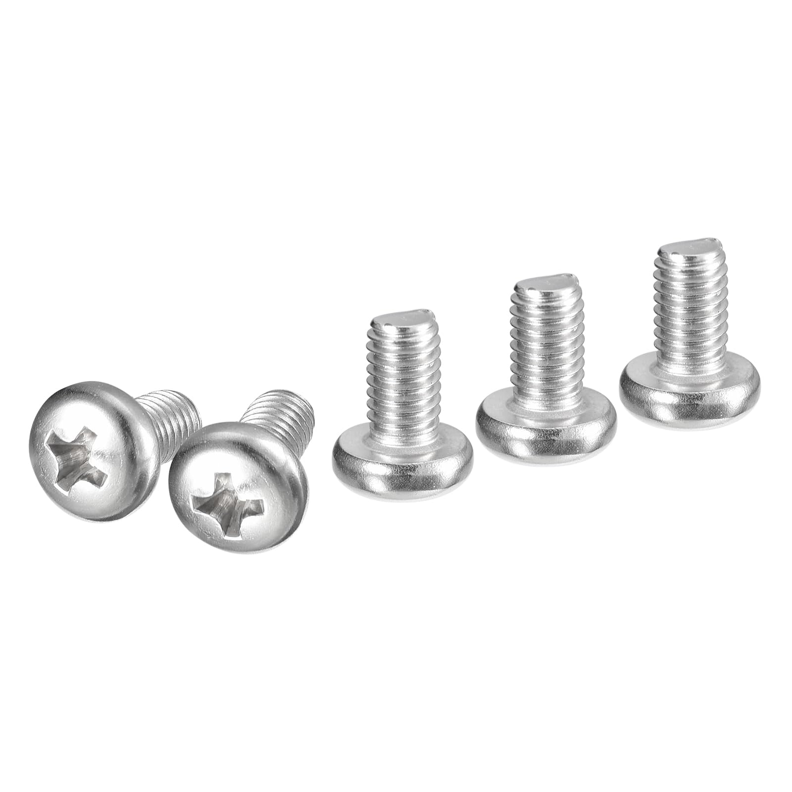 DTGN M5x8mm Pan Head Machine Screws, 50Pcs 304 Stainless Steel, Phillips Drive, Metric Coarse Full Thread, Bright Finish, Screws Bolts Kit