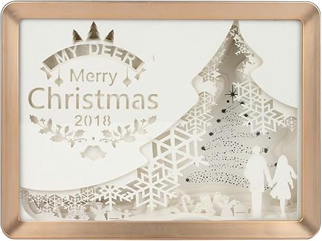 Immagini Di Natale Per Innamorati.Lampada 3d Intagliata A Forma Di Cornice Luci Notturne Per Innamorati Compleanni E Natale Christmas 1 Gold Amazon It Illuminazione