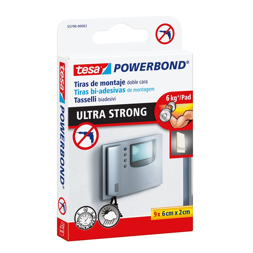 Tesa 55790-00002-00 Powerbond Ultra Strong Biadhesive Tape for Wall Plugs