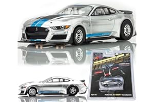 AFX 22099 Mega-G+ Shelby Mustang GT500KR 2022 Silver/Blue HO Slot Car