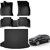 AOMSAZTO Floor Mats & Cargo Liner for Cadillac XT4 2019-2025 2026 All Weather Protection TPE Anti-Slip Full Set Custom Car Mats 2026 XT4 Accessories, Black