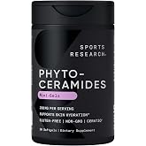 Sports Research&reg; Phytoceramides 350mg w/Ceratiq&reg;, 30 Softgels | Plant-Derived Ceramides for Beauty from Within Skin Hydration | Made with Certiq&reg; | Non-GMO, Soy-Free - 30 Servings