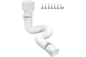 Ogutter Rain Gutter Downspout Extensions, Downspout Extender for Rainwater Drainage Flexible, Down Spout Drain Extension Pipe and Extendable from 21 to 66 Inches (White)
