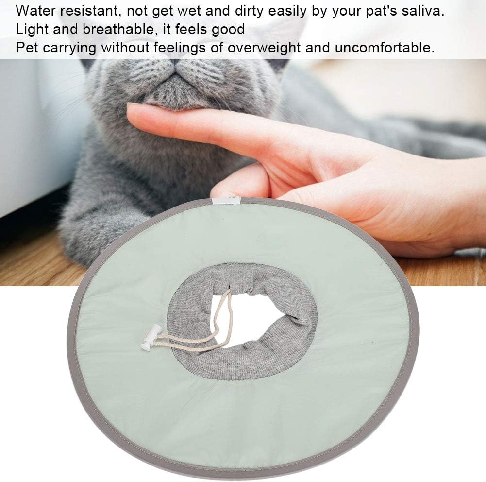 KUIDAMOS Pet Cat Anti-Licking Elizabethan Collar After Operation,Anti-bite Light Breathable Collar,Not Block Sight Cloth Collar,for Cats After Surgery(L) - Image 3