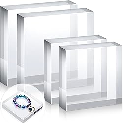 Vicenpal 4 Pieces Acrylic Square Display Block 3 x