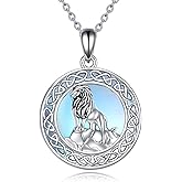 LUHE Phoenix Necklace Gifts Sterling Silver Moonstone Irish Celtic Knot Rising Phoenix Pendant Necklace Jewelry for Women Mother January Guardian Animal Necklace