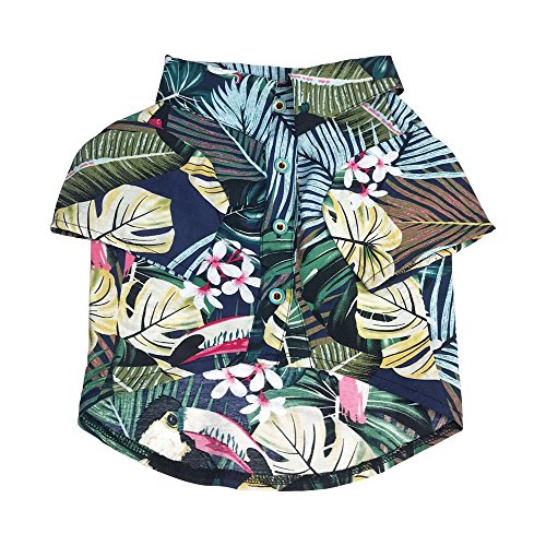 SUPOW Pet Hawaiian Breeze Camp Shirt, Dog Polo Sunscreen T Shirts, Sun Protection Lightweight Cute for Small to Medium Puppy Cool Summer Custom Vest