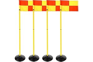 ASENVER 4.9FT Multifunction Football Agility Training Pole Field Warning Rod Corner Flag Pole with Base