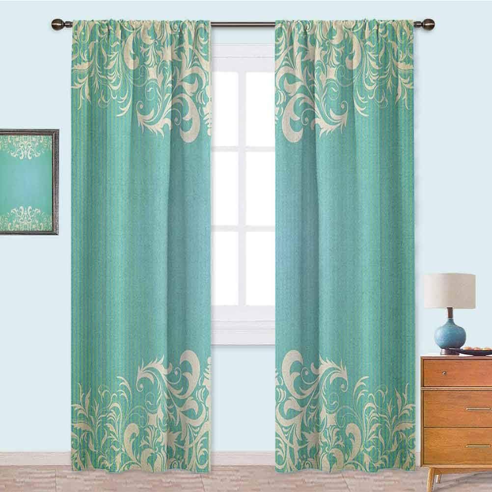YUAZHOQI Room Darkening Window Curtains Old Fashioned Frame with Grungy