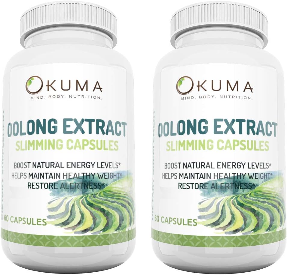 Slimming Oolong Tea Capsules - HIGH CONCENTRATION for Weight Loss, Diet, Detox, and Anti-Acne - Supress Your Appetite Naturally - 100% Pure and All-Natural Oolong - 2 Month Supply (120 capsules)