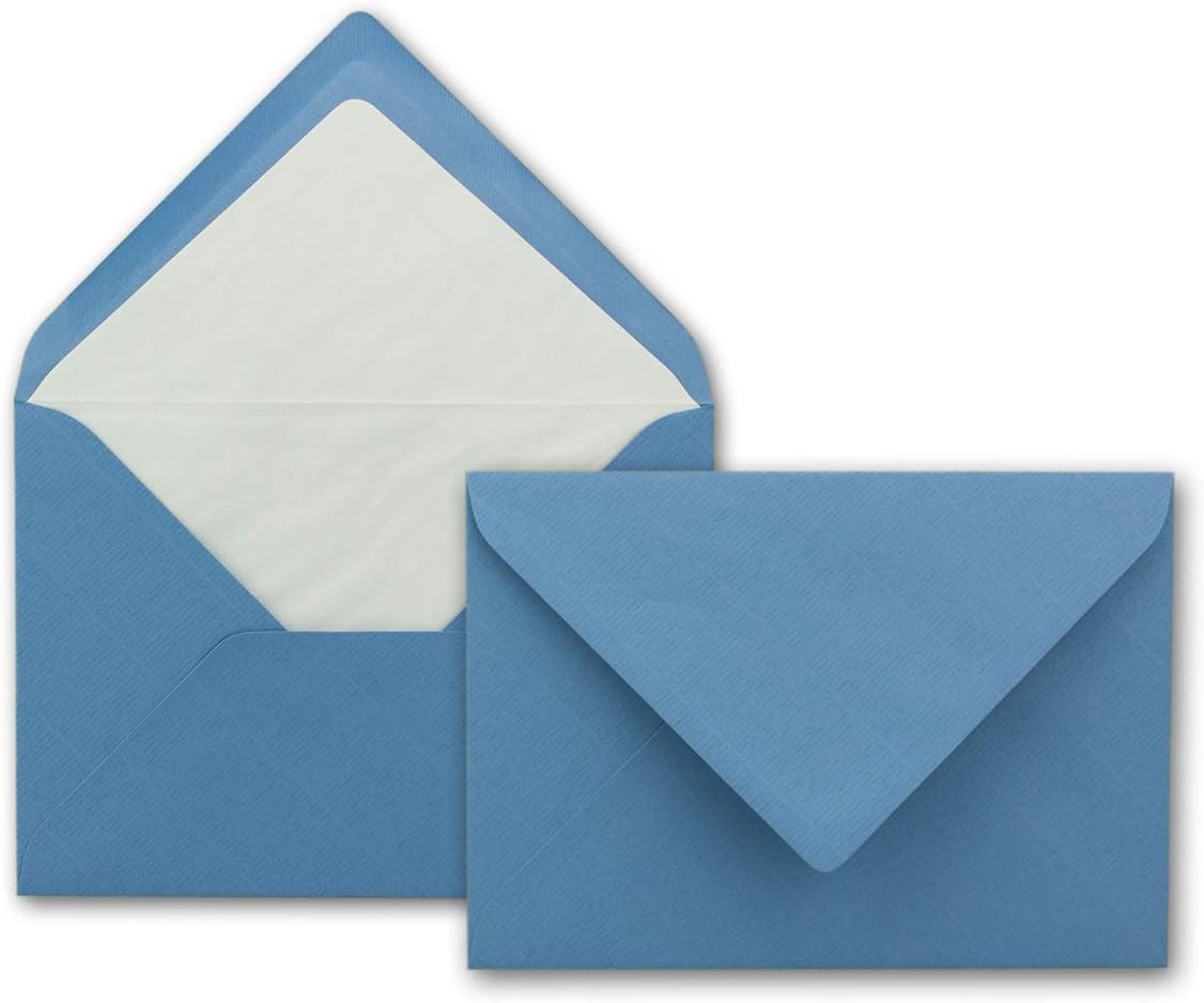 Envelopes B6 125 x 176 mm - Sky Blue with Lining 50 Pieces Sky Blue