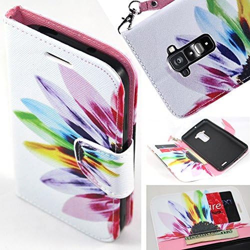 LG G Flex Case, LG G Flex Wallet Case - SOGA PU Leather Magnetic Flip Design Wallet Case for LG G Flex D959 / D950 / LS995 (DOES NOT FIT LG G FLEX 2) - Colorful Sun flower [SWE522]
