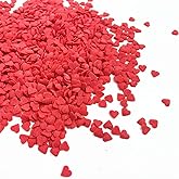 Sprinkle Deco Valentine Jumbo Red Heart Shapes Sprinkles for Cakes and Cupcakes Food Decoration (Big)
