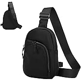 GORELAX Small Sling Shoulder Bag for Men Women, Crossbody Backpack Compact EDC Chest Pack Running Hiking Travel (Black)