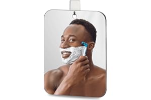 quegau Shatterproof Shower Mirror for Shaving,8"x6"Medium Shower Makeup Shave Mirror,Mirror for Wall Camping,Frameless Portable Hanging Travel Mirrors,Handheld Mirror,Wall Hanging Mirror,Not Fogless