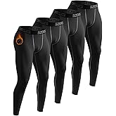 Celfaeree 4 Packs Thermal Underwear for Men Long Johns for Men Thermal Base Layer Mens Fleece Lined Compression Pants