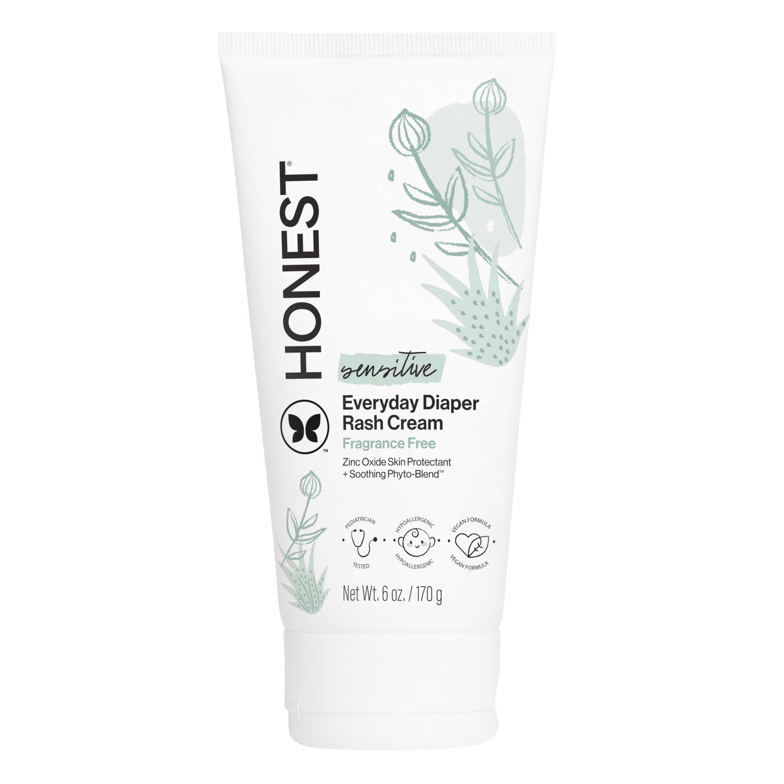 The Honest Company Diaper Rash Cream, Hypoallergenic, Cruelty-Free, 6 oz