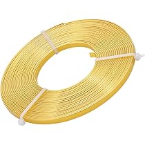 Fil Aluminium Plat 3mm - 4 Couleurs (or, Argent, Cuivre, Noir) - 20m Total - Pour Bijoux Et Artisanat
