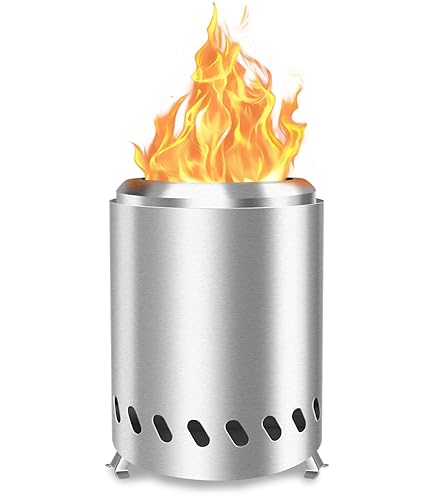 AmazStove Spinning Flame Tabletop Fire Pit - 10x6 Inch Smokeless Outdoor Fire Pit With Travel Bag