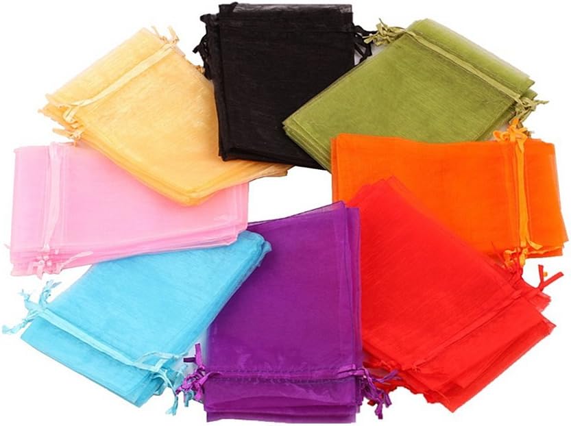 EDENKISS Drawstring Organza Jewelry Pouch Bags (Mixed, 6X9'')