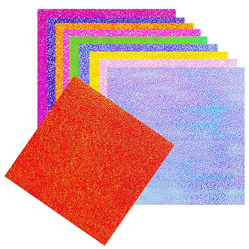 UPlama 400 Sheets 10CM Shiny Rainbow Origami Paper, Square Origami Paper, Decoration Paper, Glitter Square Folding Paper for DIY Crafts