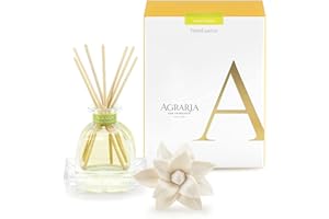 AGRARIA Lemon Verbena Scented PetiteEssence Diffuser, 1.7 Ounces with Reeds and a Flower