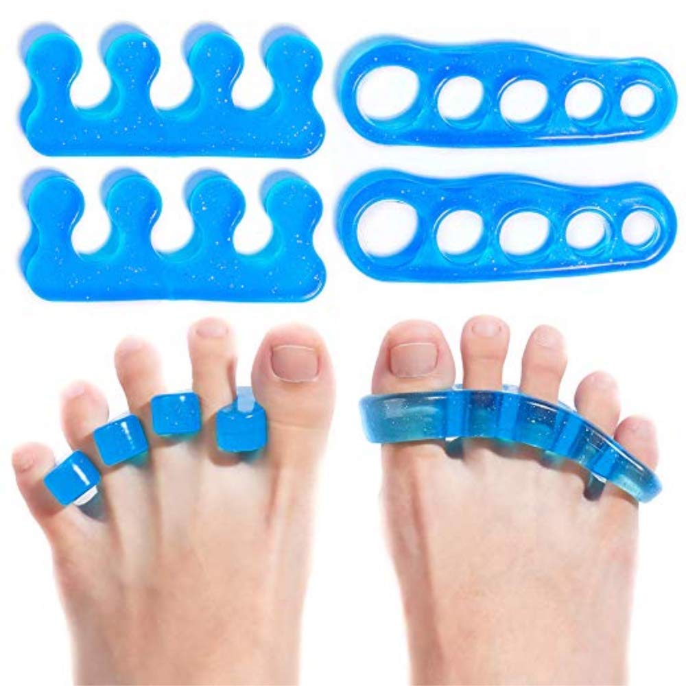 Foot Guru 2 Pairs of Orthopedic Gel Day & Night Kit Yoga and Sports Toe Separators + Stretchers to Straighten Bent Toes and Relieve and Correct Bunions Pain Relief & Protection