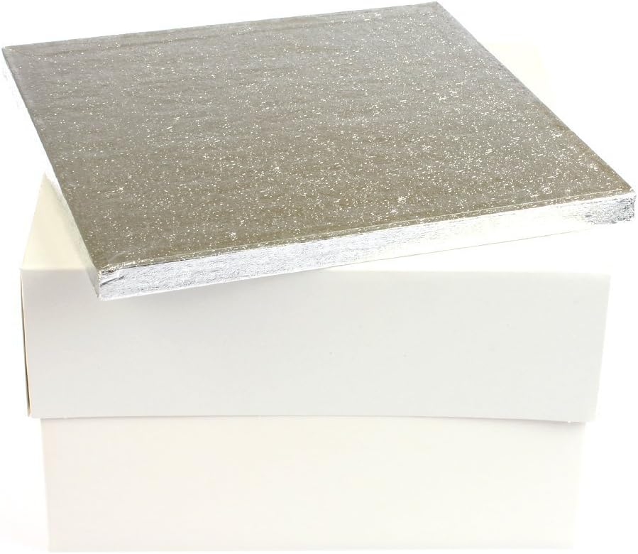 2 x 16"x 16"x 6" Inch White Cake Box & 16" Inch Square Drum