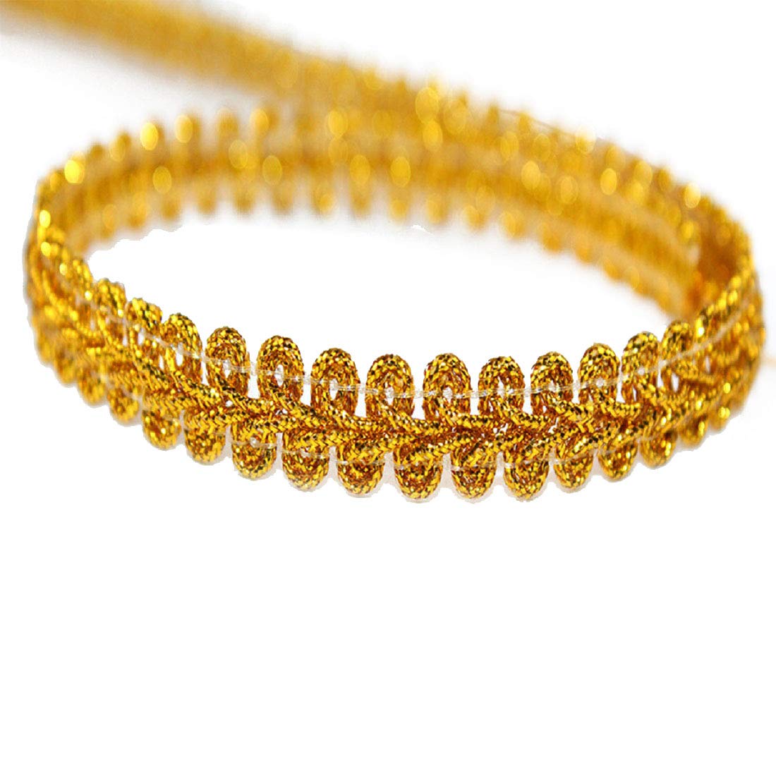 Yalulu 10 Meters Sewing Accessories Embroidery Braid Twist Fabric Cord Lace Trim Sewing Trimming Edge Craft Decorative Ribbon for Curtain Clothes Table Home Decoration (Dark Gold)