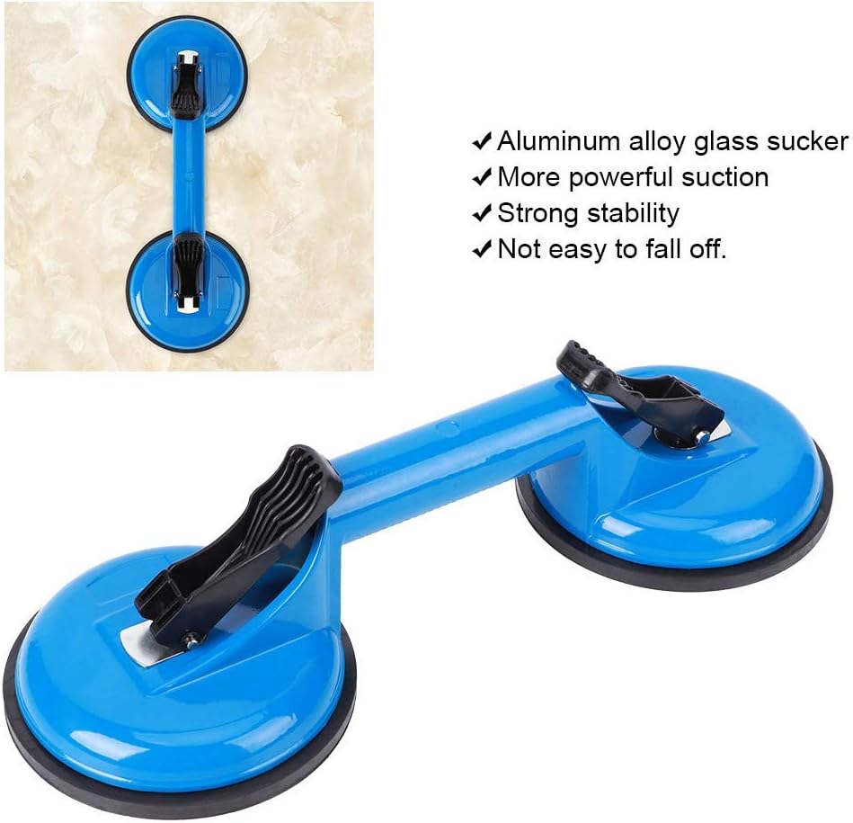 Glass Suction Tool, Aluminum Alloy Glass Suction Cup Repairing Tool 325 x 118mm, with Rubber Blue 2‑Claw, Car Dent Puller - Image 4