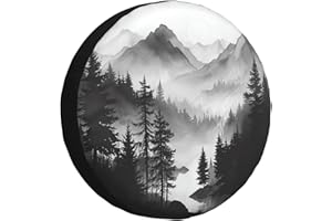 KRIRTEH Mountain Lake Tree Landscape Spare Tire Cover Weatherproof Universal Wheel Protectors Wheel Covers for RV Camper Travel Trailer SUV Truck 17 Inch