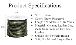 GENIQUE Real/Genuine Round Leather String Cord for