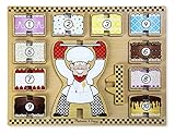 Melissa & Doug Cake Baker Wooden Chunky Puzzle and Stacking Toy With Storage Tray (13 pcs)